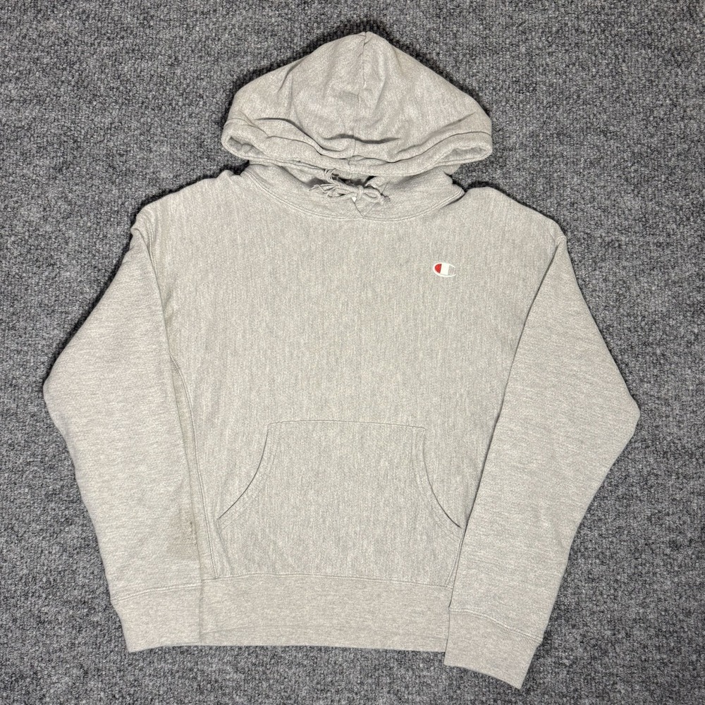 Champion Reverse Weave Blank Hoodie Heavy Pullover Gray Men's Size Medium